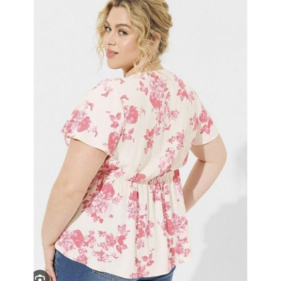 Torrid Georgette ruffle floral print top Plus SZ 1 - Picture 2 of 10